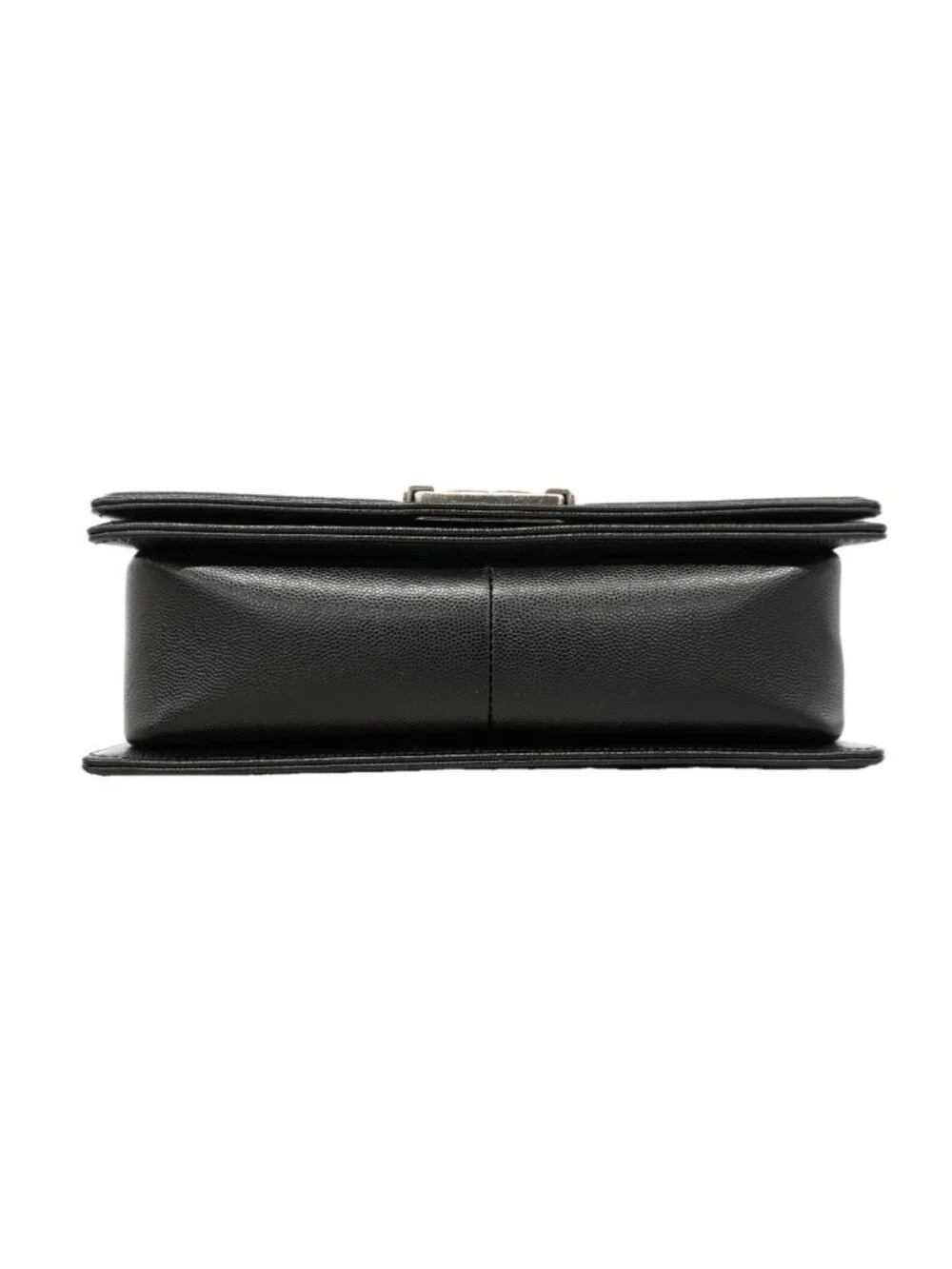Chanel Shoulder Bag Boy Caviar Leather Black Silver